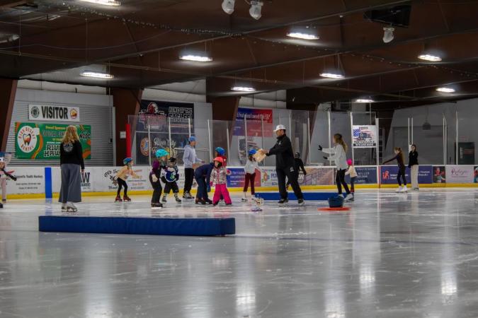 Children Iceskating at River City Sportplex
