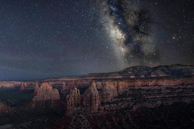 View of Stars over Colorado National Monument