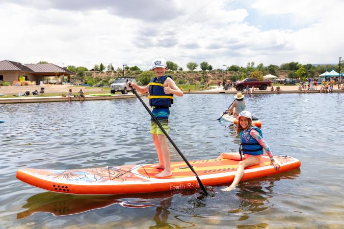Kids Paddleboarding at Butterfly Pond