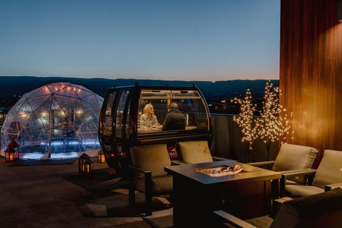 Gondola and Snow Globe Seating at Devil's Kitchen
