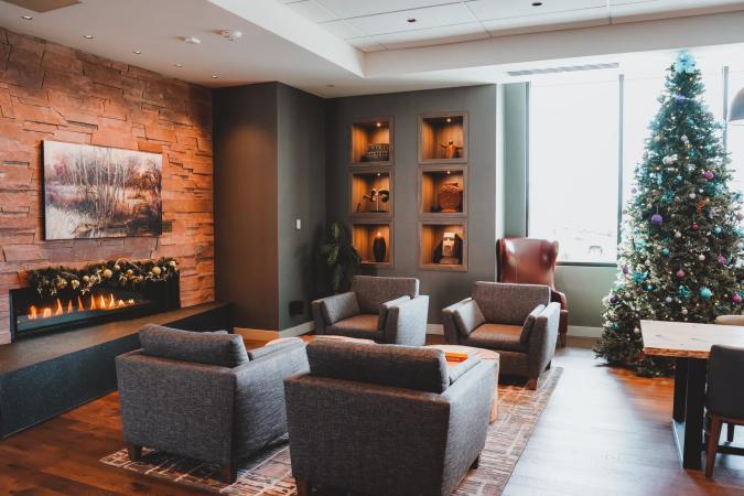 Hotel Maverick Lobby with Fireplace