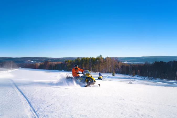 Snowmobiler on the Grand Mesa
