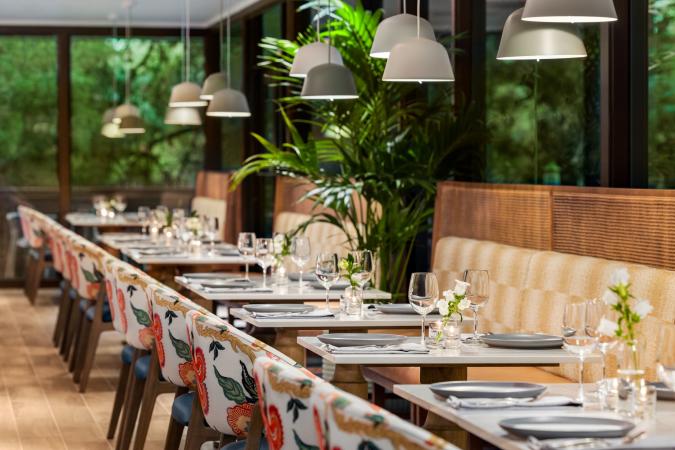 Table settings at Harrison's restaurant at The Woodlands Resort in The Woodlands, Texas