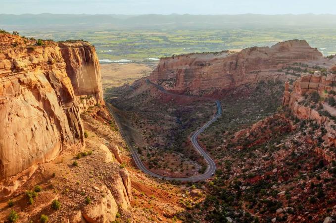 View of Colorado National Monument and Rim Rock Road