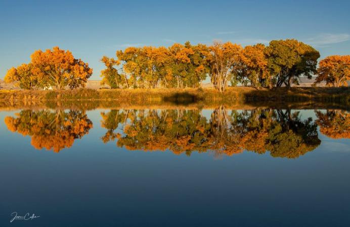Fall Colors around Connected Lakes