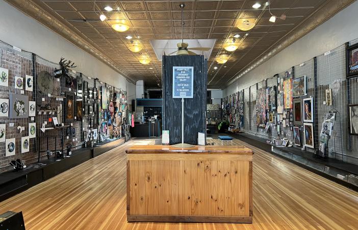 View of Inside Uncanny Valley Art Gallery