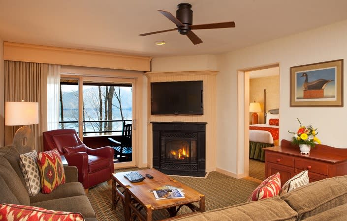 The Sagamore Resort Lodge Suite with fireplace