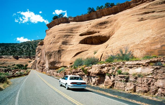 Car Driving through Colorado National Monument