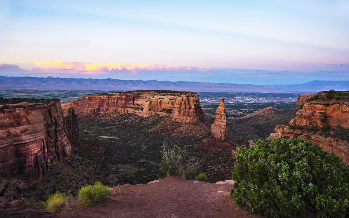 View of Colorado National Monument during Sunset