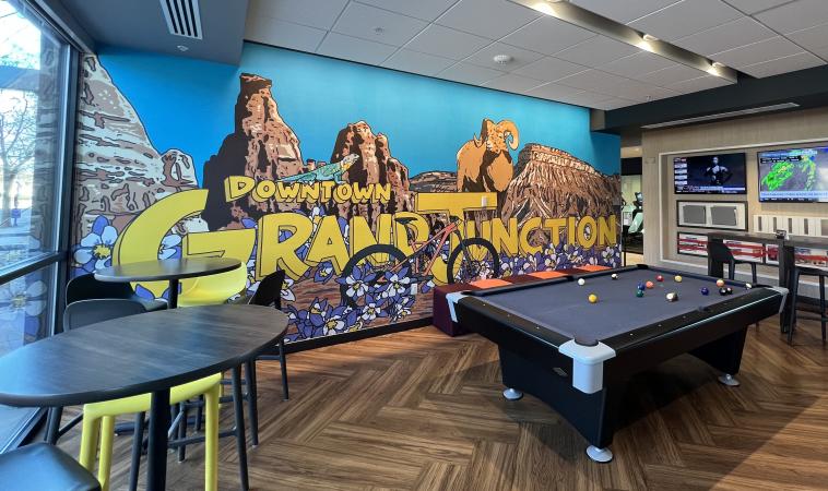 Mural inside of Tru by Hilton's Lobby