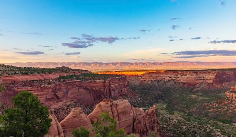 View of Colorado National Monument during Sunset
