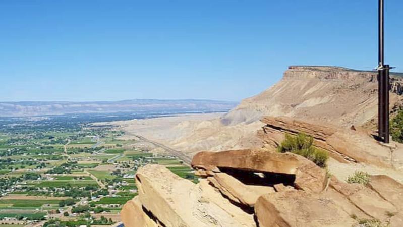 View from Top of Mt. Garfield with American Flag