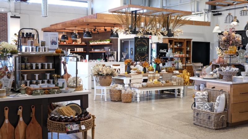 A picture of the interior of Poulin Marketplace.