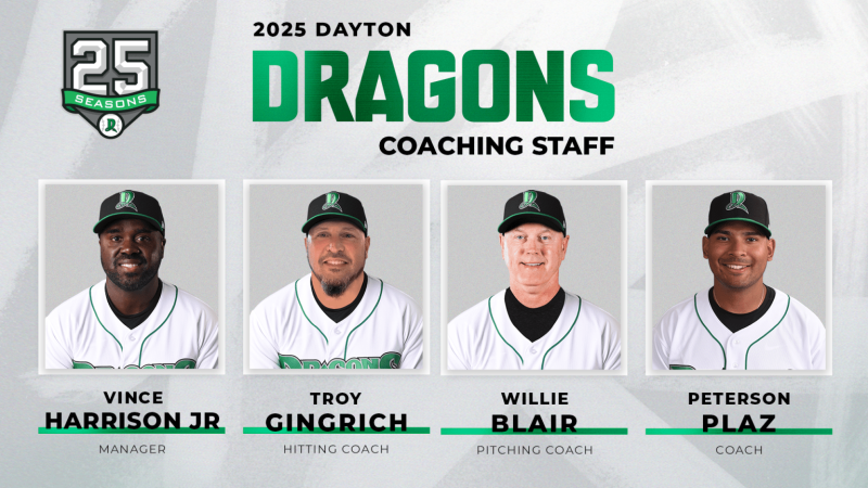 2025 Dayton Dragons Coaching Staff