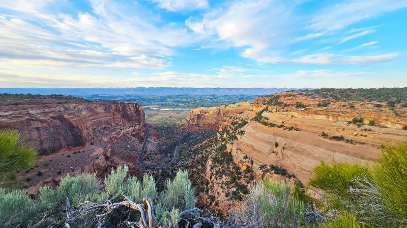 Red rock canyons and monoliths at Colorado National Monument near Grand Junction