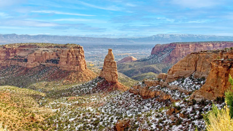 Colorado National Monument with Little Snow