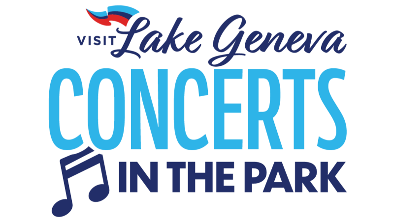 Official logo for Visit Lake Geneva's annual Concerts in the Park event.