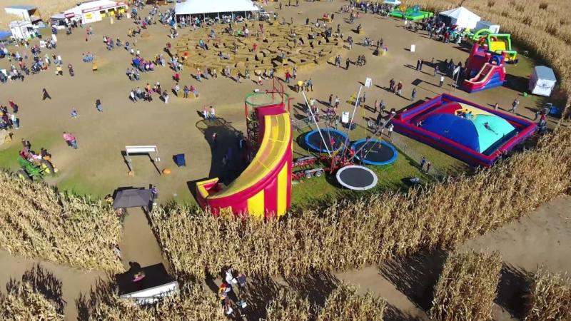 Aerial view of the Twin Cities Harvest Festival grounds