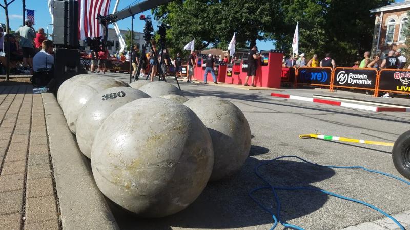 Competitors will participate in five separate events. Pictured here, the Atlas Stones are one of the most popular strong man events.