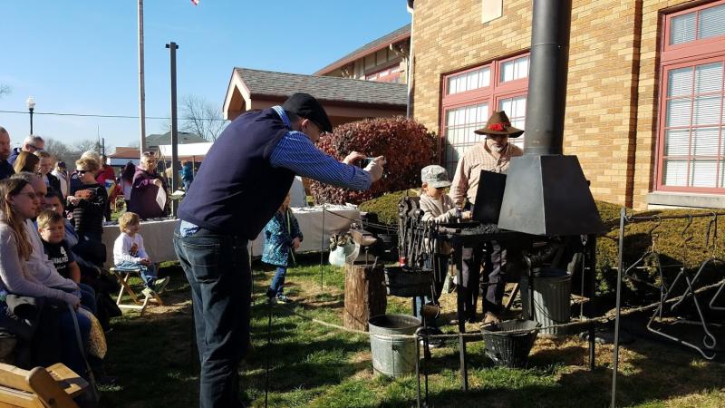 Be sure to visit the blacksmith during Victorian Christmas in Mooresville! This fun holiday event is always the first Saturday in December.