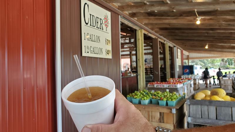 When you visit the farm market at Anderson Orchard, don't forget to get a tasty cider slushie!