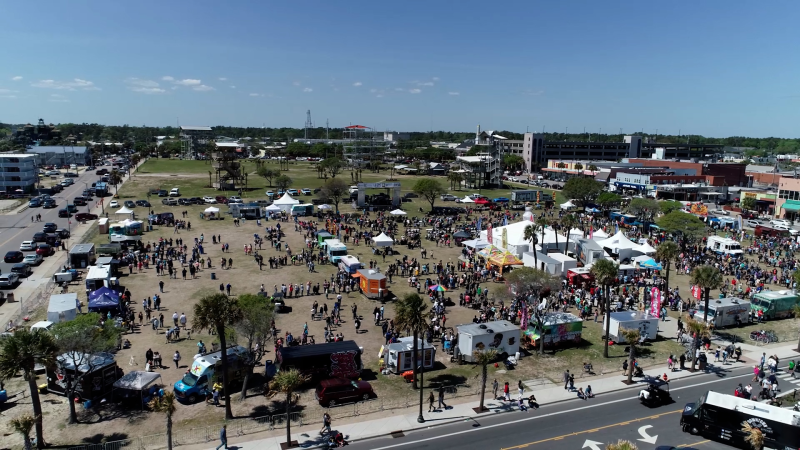 Food Truck Festival aerial photo