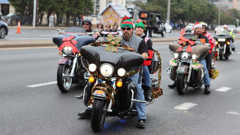 Hogs And Heros at the 2023 Ocean City, MD Christmas Parade