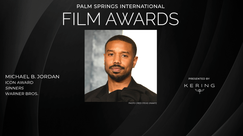 Michael Jordan award poster at the Palm Springs International Film Festival