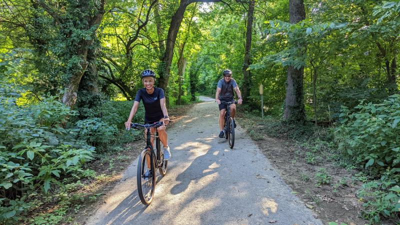 Bike riding on the Greenway Trail