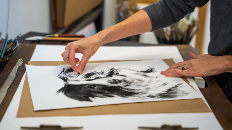 Dog Charcoal Drawing