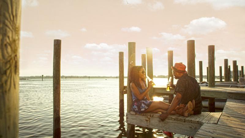 Sunset over Broad Bay at Bubba's