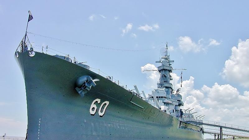 USS ALABAMA Battleship night