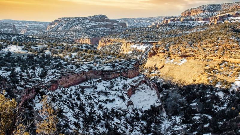 View of McInnis Canyons NCA in the Winter