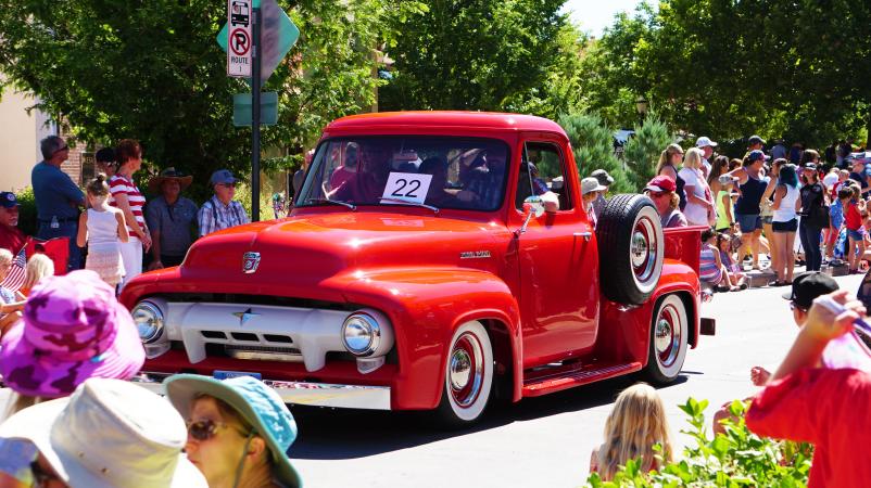 Truck Going through July 4th Downtown Parade