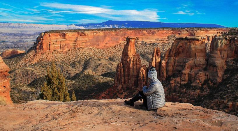 Woman Sitting in Colorado National Monument