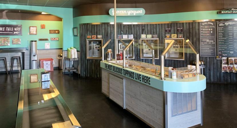 Inside of Sugar & Ice Co. Showing Toppings Bar