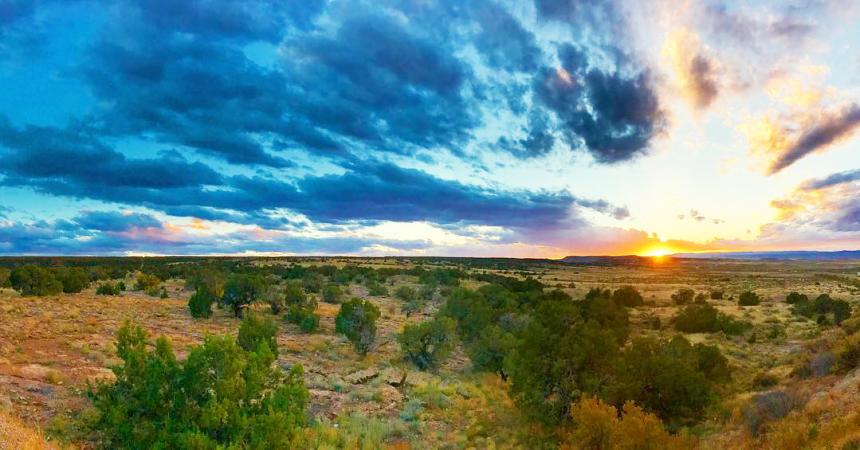 View of a sunset on Trail Through Time
