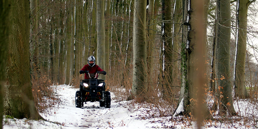 Quad biking in the snow at Quad Quest