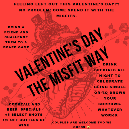 Valentine's Day themed bar flyer