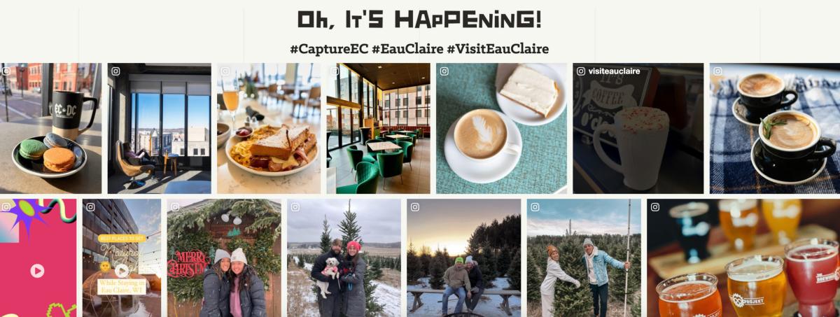 Visit Eau Claire social media feed on their website