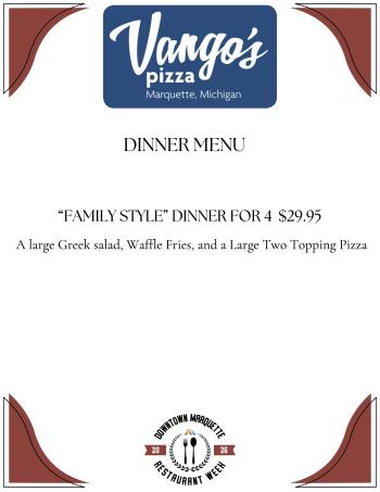 Vango's Restaurant Week Menu