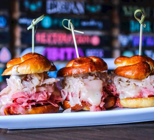 Set of Three Reuben Sliders from the Pint Room Dublin