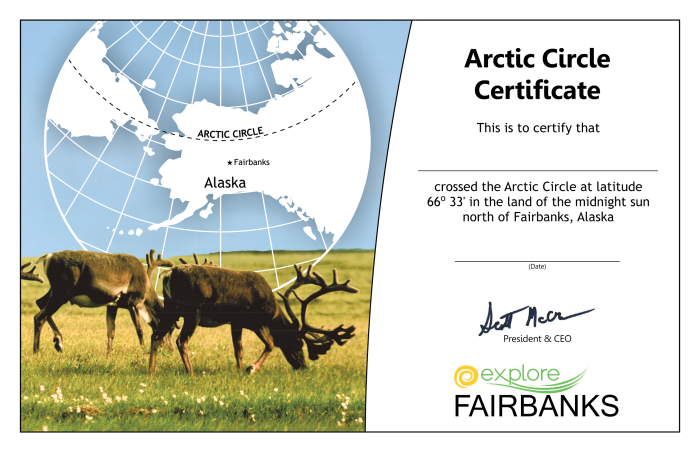 Arctic Circle Certificate