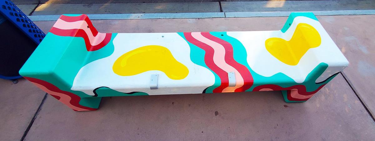 Palm Springs colorful bench