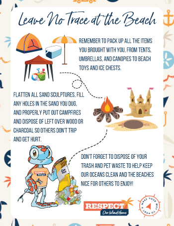 Infographic with a checklist of items to do after a beach day