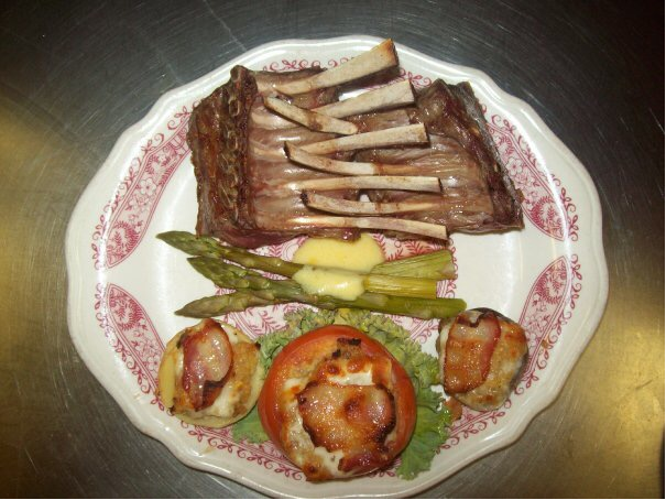 Rack of lamb, asparagus and tomato from Chez Pierre