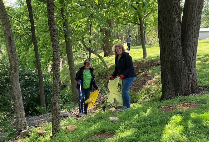 Staff Picking Up Trash for Clean Green Springfield