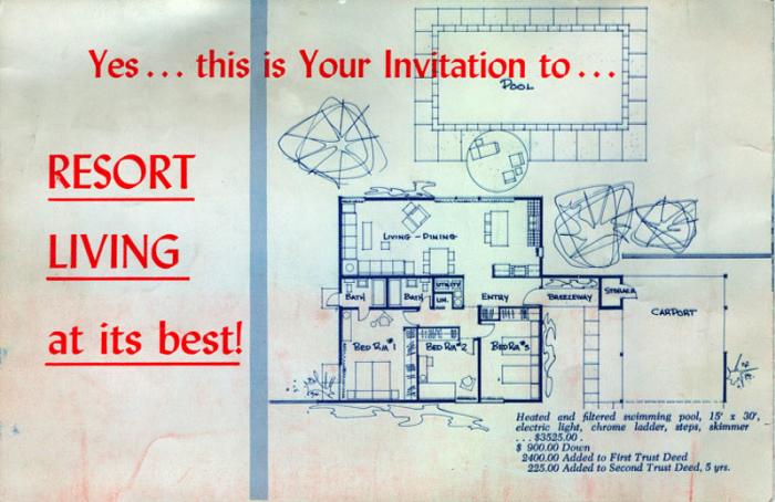 Palm Springs Racquet Club Home Floor Plan Brochure