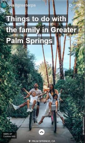 palm trees and hiking images with text overlay of things to do with a family in palm springs