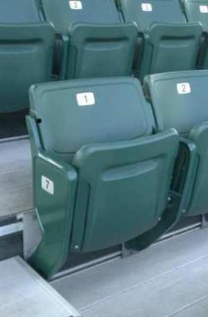 Green stadium chairs from Southern Bleacher Co.